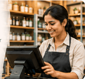 Retail cashier POS checkout